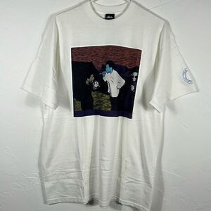 🔥 STUSSY x KATE GIBB 2007 Stussy Custom Made Designer Streetwear Tee Sz L - NEW